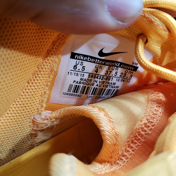 Womens Nike Rosherun Print Atomic Mango White Pink Glow Rare Sz 6.5 599432-801 - Picture 9 of 9